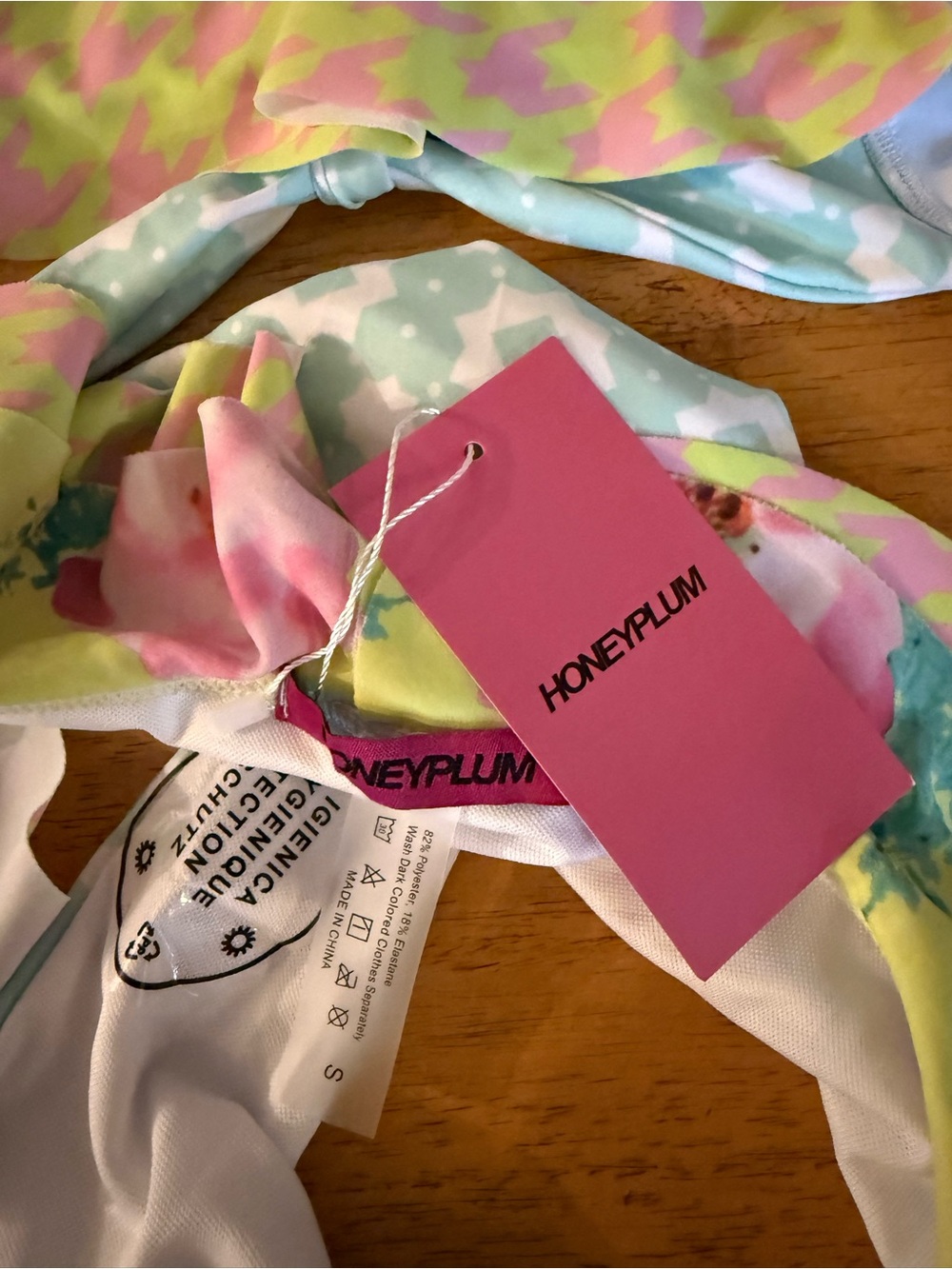 Honeyplum Floral Ruffle Bikini Set - Yellow & Pink - Picture 4 of 5
